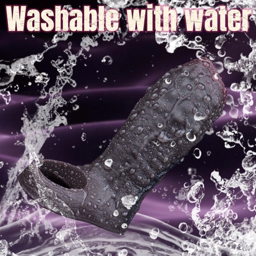 Realistische Penissleeve voor Betere Erecties en Langer Uithoudingsvermogen – Ontdek de Kracht van de Zwarte Siliconen Hoes - Afbeelding 4