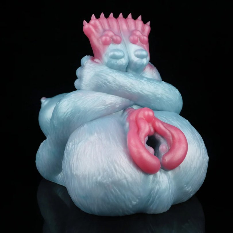 Fantasie Blauwe Siliconen Pocket Pussy – Wolf-Meisje Torso Masturbator voor Intense Mannelijke Stimulatie - Afbeelding 3