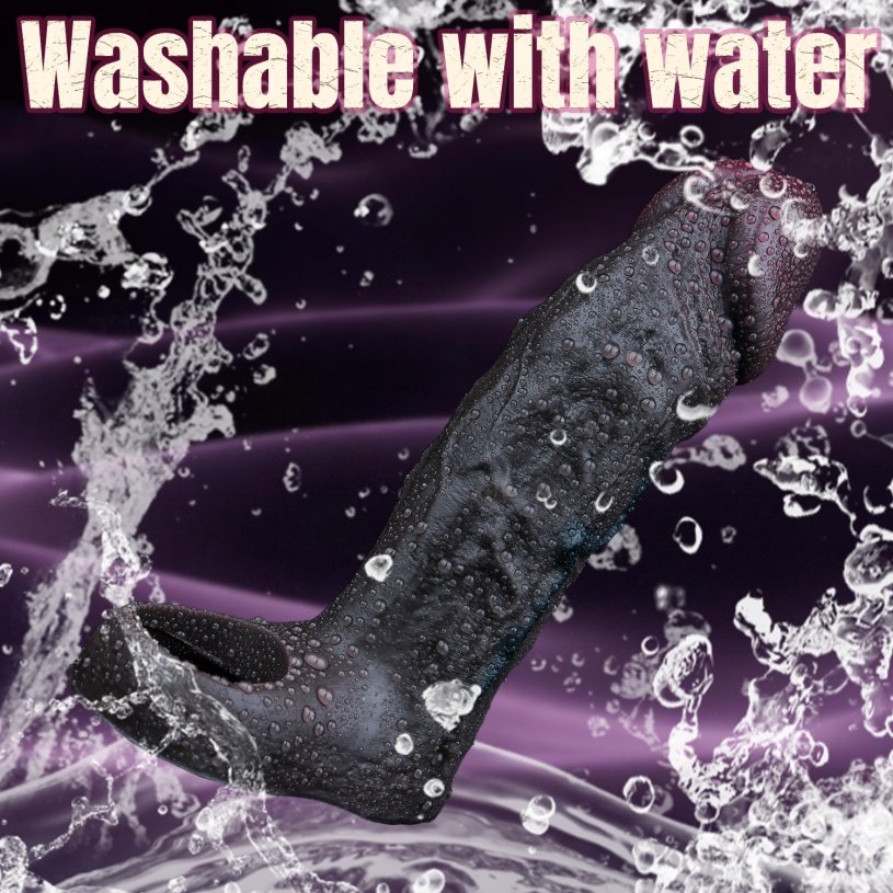 Realistische Zwarte Siliconen Penissleeve – Oplossing voor Erectieproblemen & Directe Vergroting van de Penis - Afbeelding 11