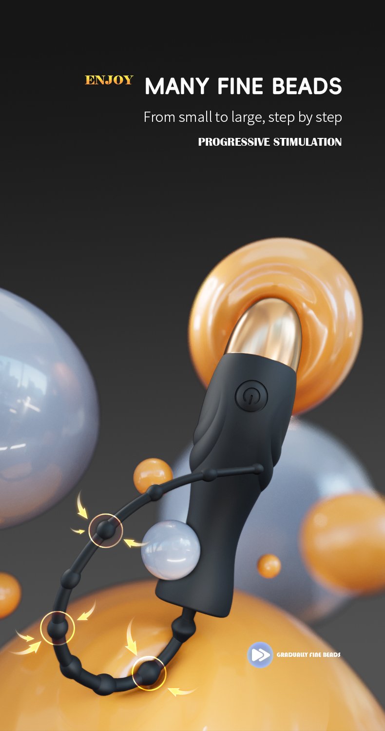 Handbediende Urethrale Vibrator met Kralen – Voor Prostaat Massage en Meervoudige Stimulatie - Afbeelding 7