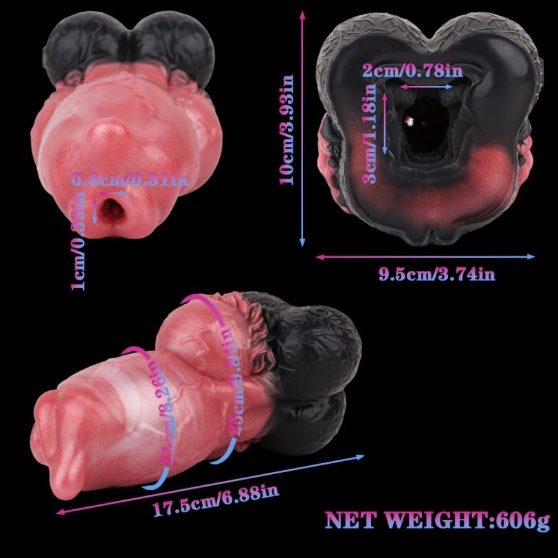 Fantasie Monster Knot Dildo & Pocket Pussy-2-in-1 Siliconen Masturbator & Penis Sleeve voor Mannen - Afbeelding 9