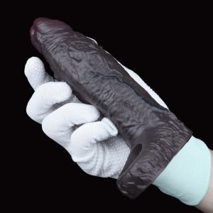 Realistische Zwarte Siliconen Penis Sleeve-Directe Oplossing voor Erectieproblemen & Penisvergroting