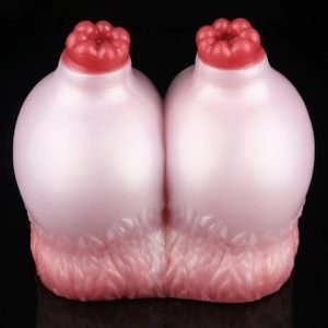 Roze Siliconen Fantasie Koeienuier Pocket Pussy - Dual-Channel Masturbator & Blowjob Simulator