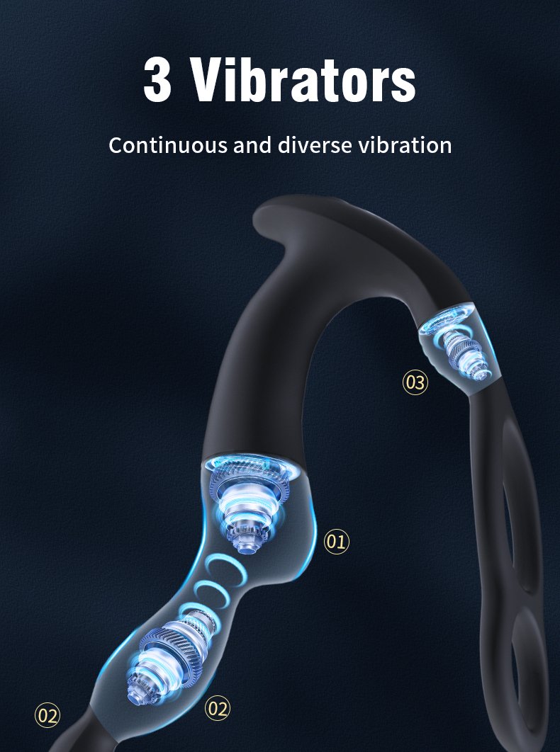 Zwarte Siliconen Anal Beads & Vibrerende Cockring – 3-in-1 Oplossing voor Erectieproblemen & Prostaatmassage - Afbeelding 6