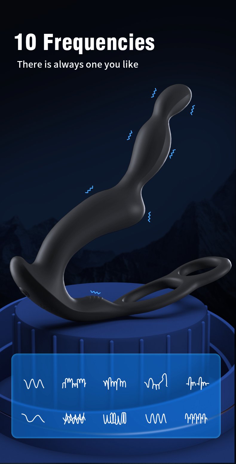 Zwarte Siliconen Anal Beads & Vibrerende Cockring – 3-in-1 Oplossing voor Erectieproblemen & Prostaatmassage - Afbeelding 8