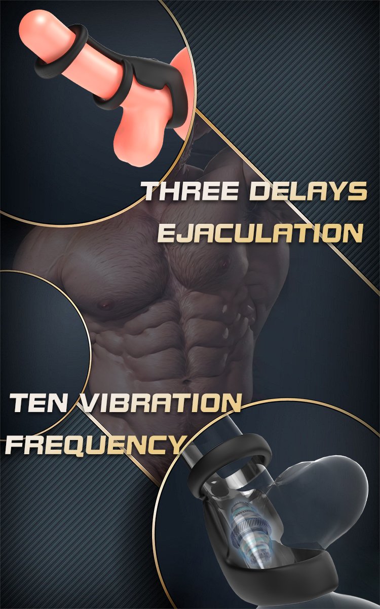 Drievoudige Siliconen Penisring Vibrator – Voor Uitgestelde Ejaculatie en Krachtige Stimulatie - Afbeelding 3