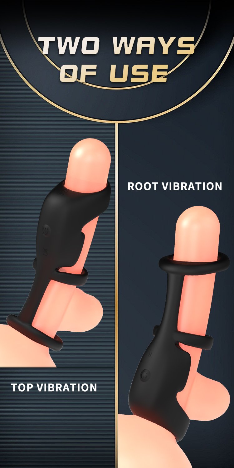 Drievoudige Siliconen Penisring Vibrator – Voor Uitgestelde Ejaculatie en Krachtige Stimulatie - Afbeelding 4