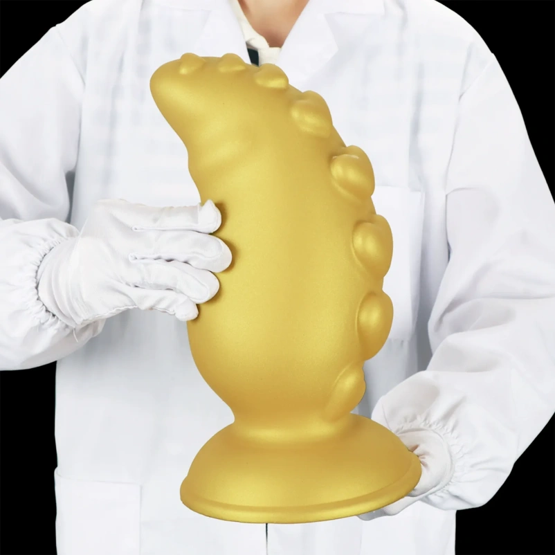 Heavy Fetish Fantasy Fist Dildo - Expansie & Goudkleurige Monstercock voor Extreme Vulling - Afbeelding 2