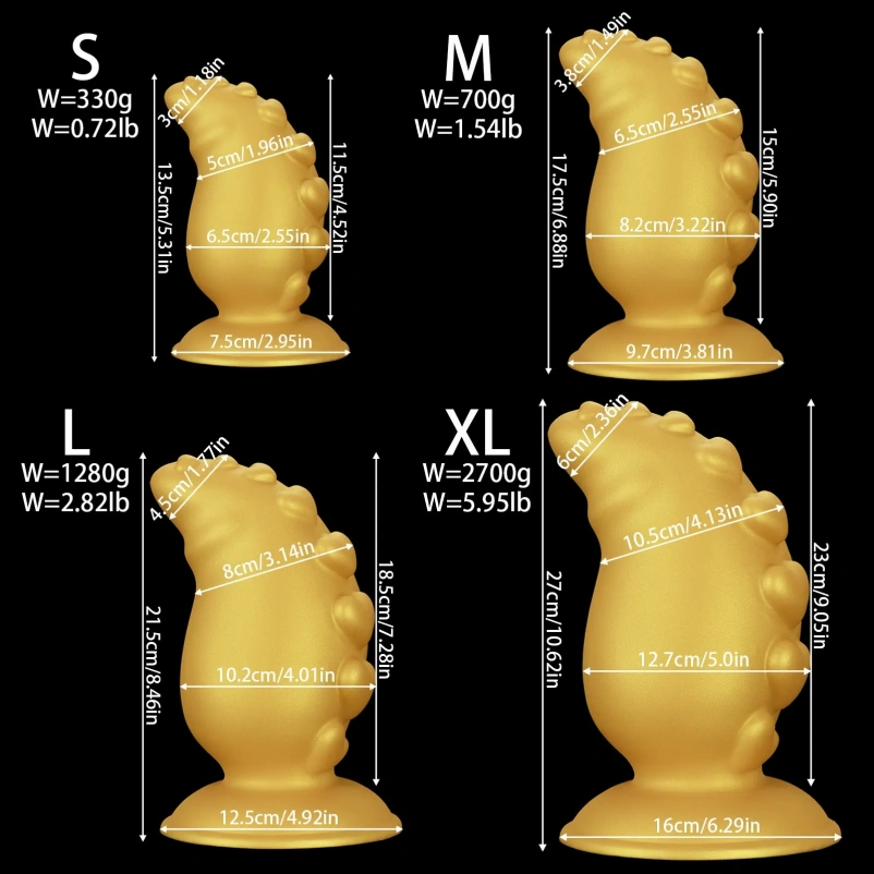 Heavy Fetish Fantasy Fist Dildo - Expansie & Goudkleurige Monstercock voor Extreme Vulling - Afbeelding 4