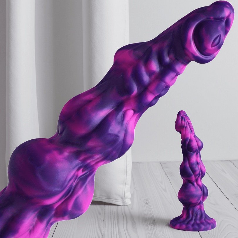 Fantasie Paarse Siliconen Knot Dildo & Anal Beads – Drievoudige Locking Structuur voor G-Spot Expansie - Afbeelding 5