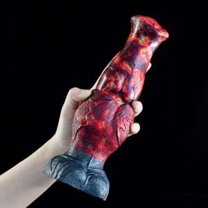 Monster Fantasie Knot Dildo met Zuignap - Bloedrode Siliconen G-Spot Toy