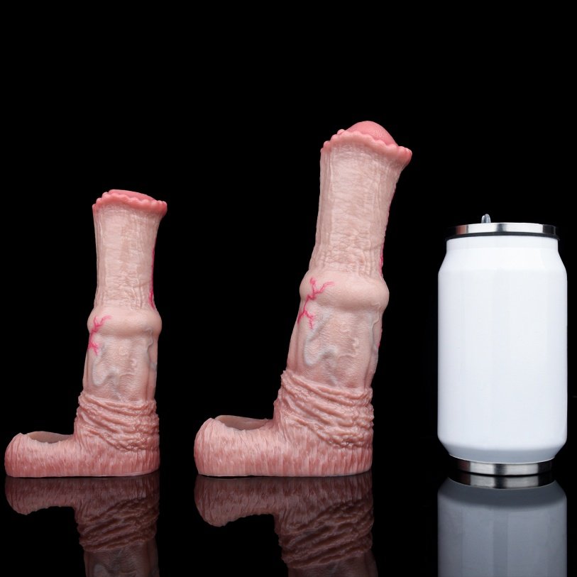 Realistische Vlezige Siliconen Fantasy Horse Cock Sleeve – Teelbal-fixatie Zaadcontrole Ring voor Langere Erectie - Afbeelding 12