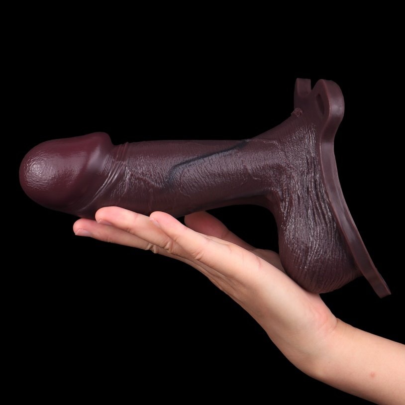 Wearable Sheath Underwear-Realistische Zwarte Siliconen Penis Sleeve & Vergroter met Harnas - Afbeelding 8