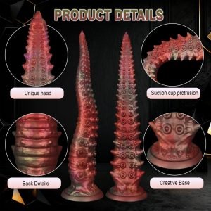 Bloedrode Siliconen Fantasy Tentacle Dildo - Spiked Structuur voor Vaginale Expansie & Vuistseks met Zuignap