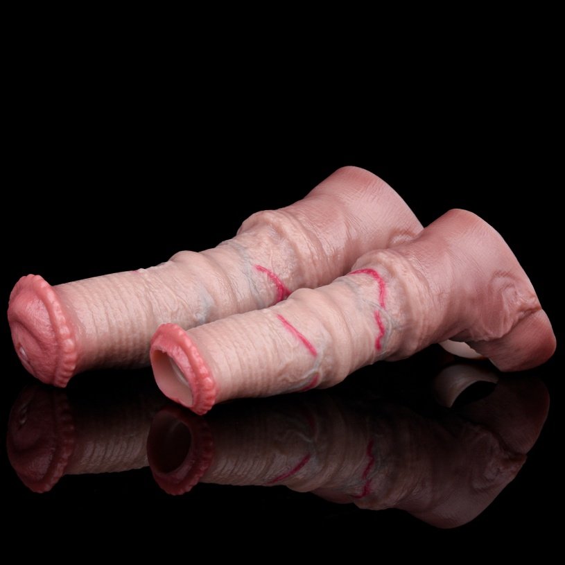 Vlezige Siliconen Fantasy Penissleeve Verhelpt Erectieproblemen - Verleng en Verdik Mannelijke Piemels Sex Toys - Afbeelding 5