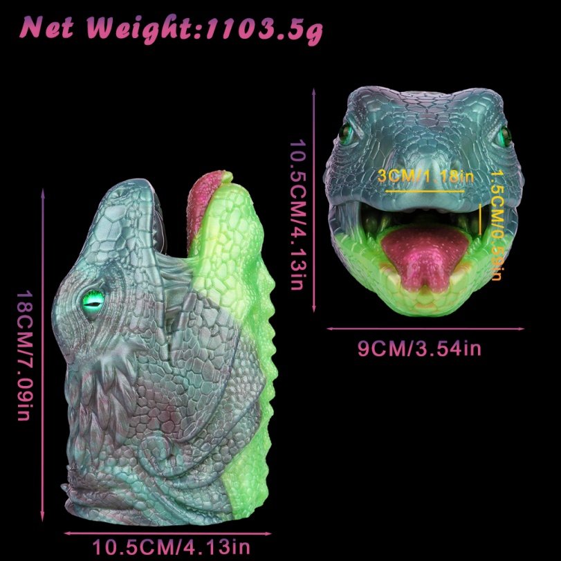 Fantasie Hagedis Blowjob Siliconen Pocket Pussi - Mannelijke Penis Massage & Animal Sex Pop - Afbeelding 11