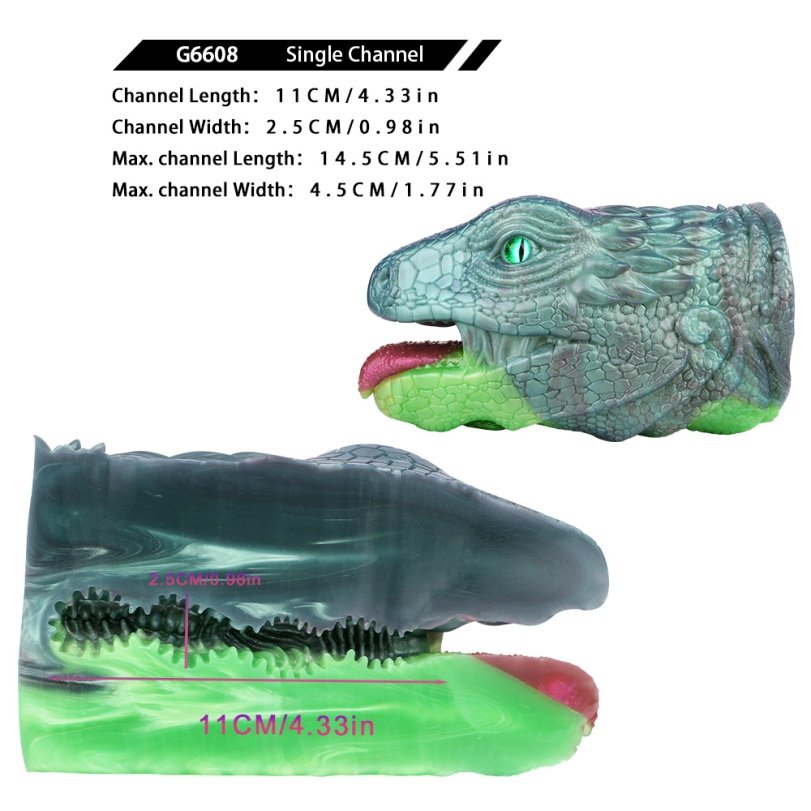 Fantasie Hagedis Blowjob Siliconen Pocket Pussi - Mannelijke Penis Massage & Animal Sex Pop - Afbeelding 12