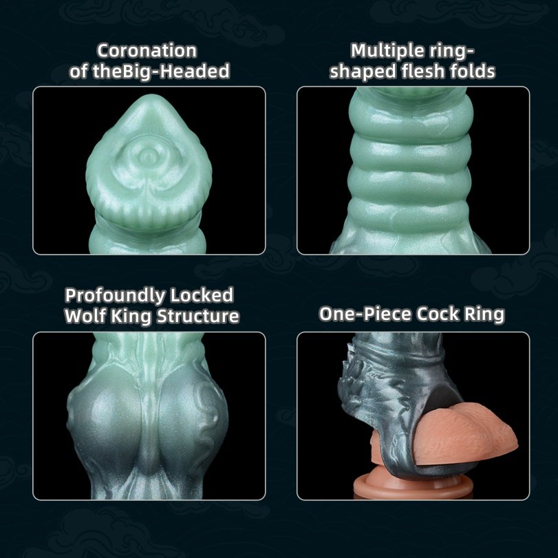 Frostcrown Wolfking Fantasy Cock Sleeve-Oplossing voor Micropenis en Erectieproblemen - Afbeelding 14