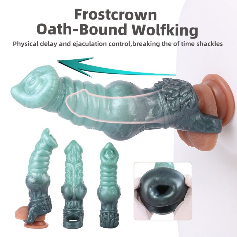 Frostcrown Wolfking Fantasy Cock Sleeve-Oplossing voor Micropenis en Erectieproblemen - Afbeelding 9