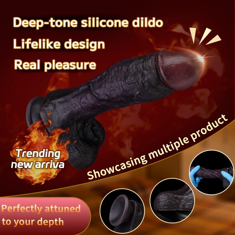 Black Duke 9.44in Realistische Dildo met Zuignap: Dubbellaagse Siliconen G-Spot Stimulator voor Vrouwen die Masturberen - Afbeelding 8