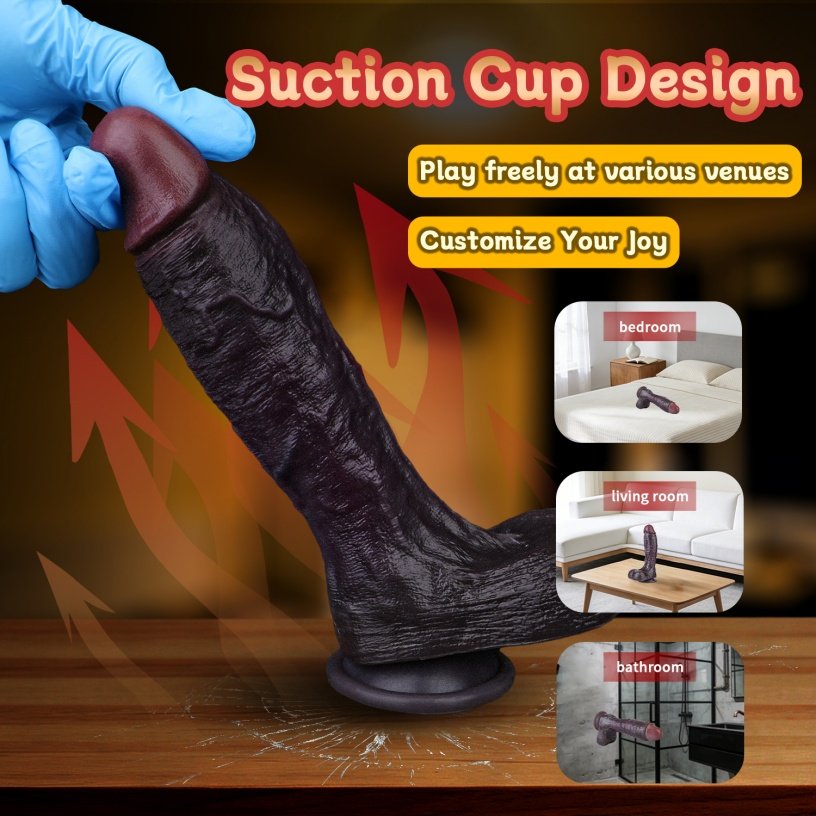 Black Duke 9.44in Realistische Dildo met Zuignap: Dubbellaagse Siliconen G-Spot Stimulator voor Vrouwen die Masturberen - Afbeelding 10