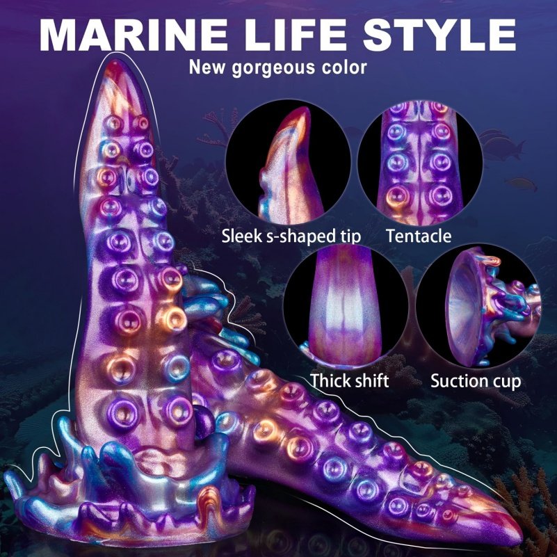 Fantasy Paarse Siliconen Tentacle Dildo met Zuignap – Intense Stimulatie & Alternatief voor Viagra voor Vrouwen