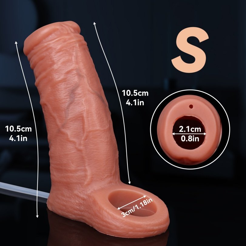 Realistische Penis Sleeve voor Erectieproblemen - Met Testikel Penisrinf & Ejaculatie Spray Functie - Afbeelding 7