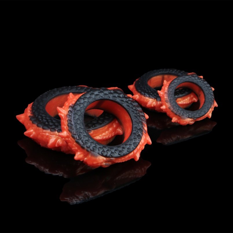 antasie Draken schubben Siliconen Cock Ring - Fysieke Oplossing voor Vroegtijdige Ejaculatie - Afbeelding 9