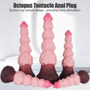Vlezige Siliconen Fantasie Tentakel Anal Beads Dildo - Diepe G-Spot Stimulatie voor Vrouwen die Masturberen