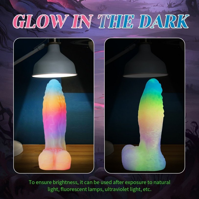 Fantasy Lichtgevende Siliconen Dragon Dildoe – Vaginale Expansie & Zuignap Sex Toys - Afbeelding 3