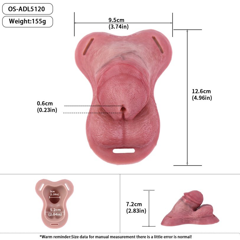 Realistische Siliconen Vlezige Chastity Cage - Strapon Bondage Toys voor Mannelijke Controle - Afbeelding 12