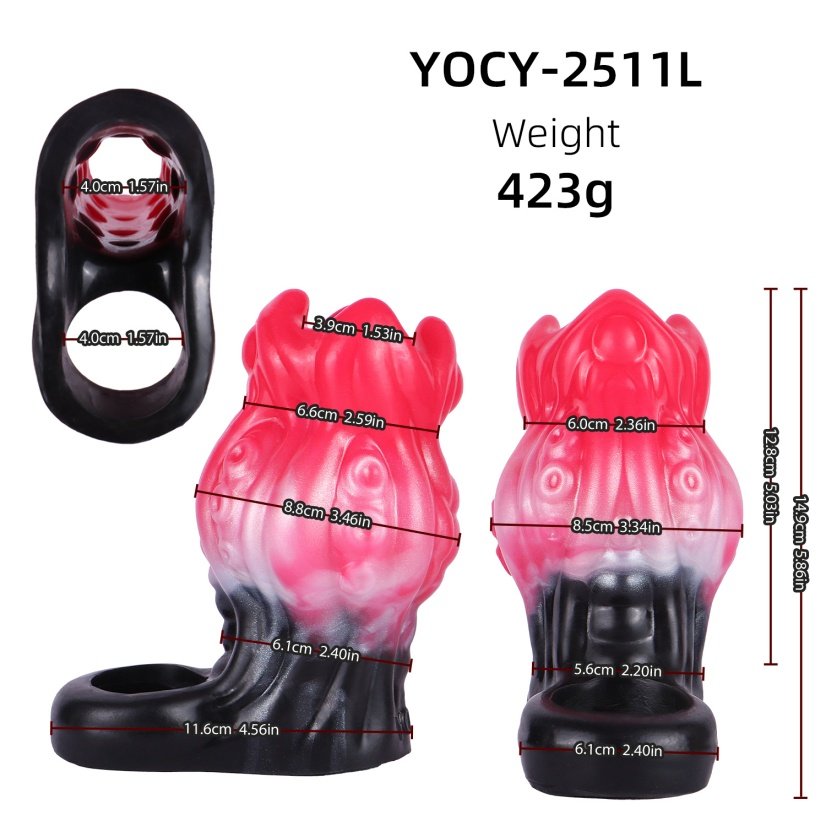 Fantasie Alien Cock Sleeve met Fixerende Penisrinf – Vergroting en Verdikking voor de Man - Afbeelding 5