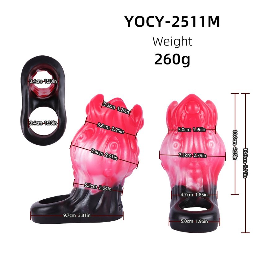Fantasie Alien Cock Sleeve met Fixerende Penisrinf – Vergroting en Verdikking voor de Man - Afbeelding 6