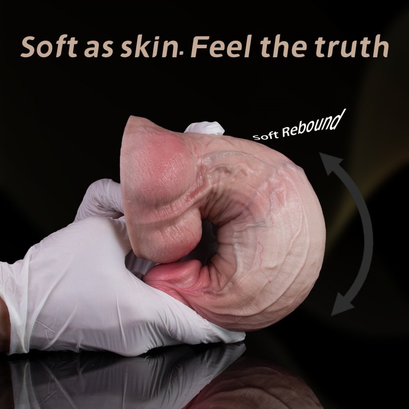 Realistische Dildo met Dubbellaags Siliconen-Handsfree 'Grote Lul' met Zuignap - Afbeelding 12