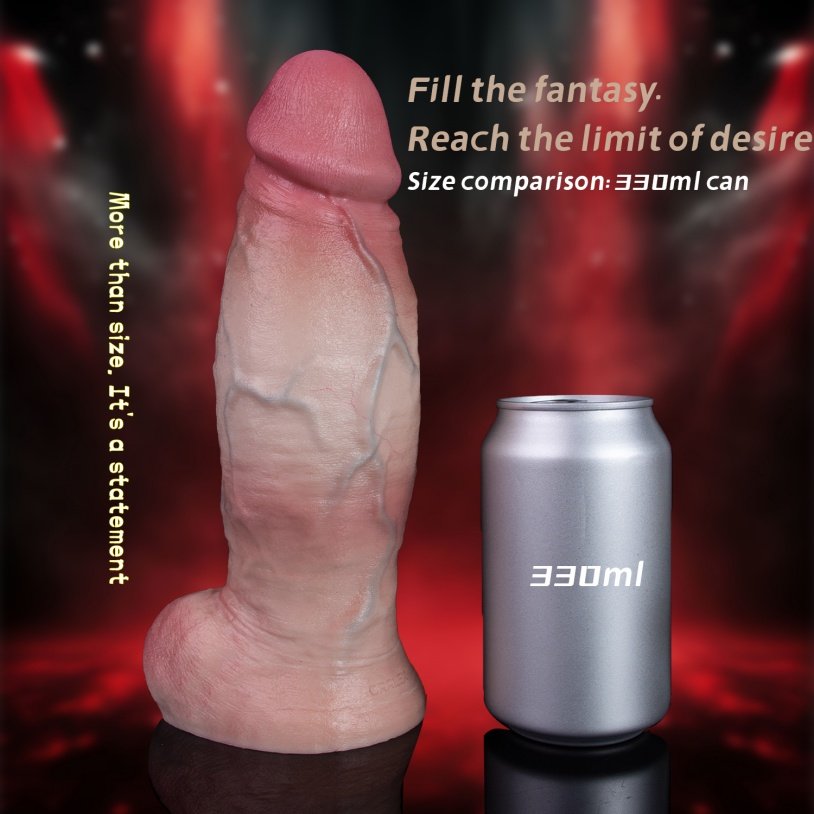 Realistische Dildo met Dubbellaags Siliconen-Handsfree 'Grote Lul' met Zuignap - Afbeelding 13