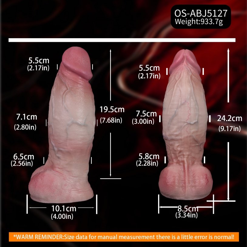 Realistische Dildo met Dubbellaags Siliconen-Handsfree 'Grote Lul' met Zuignap - Afbeelding 10